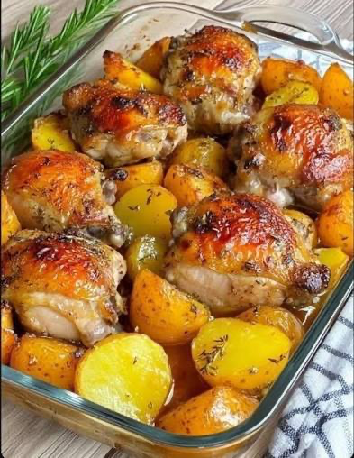 Cuisse de Poulet Rôti à la Pomme de terre